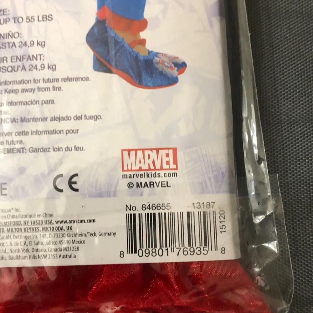 Girls Marvel American Dream Footless Tights Size Small Up To 55 lbs Costume New